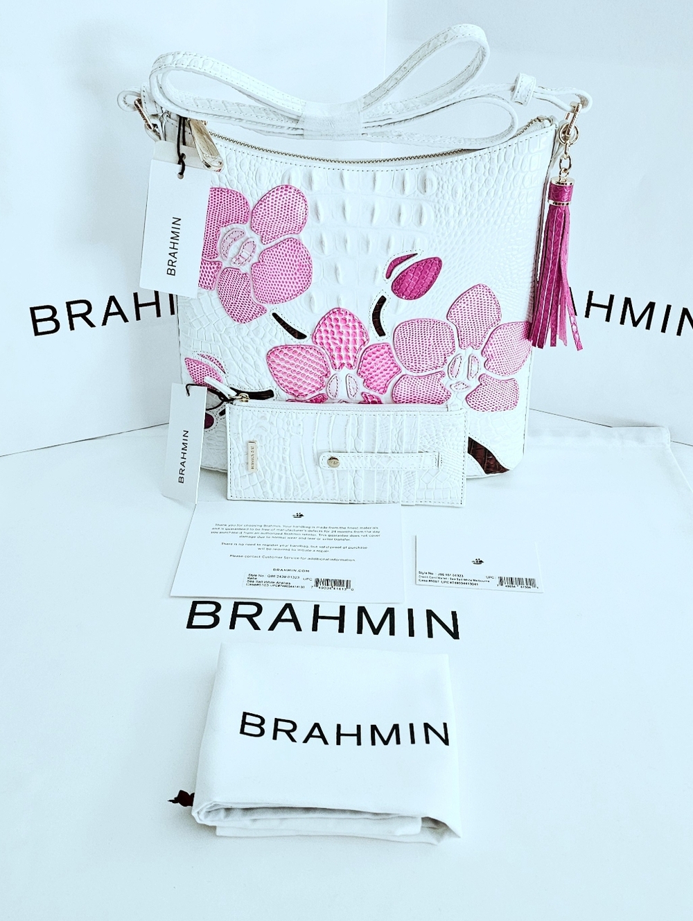 NWT Brahmin SEA SALT ANABAS Katie w/ SEA SALT CC Wallet